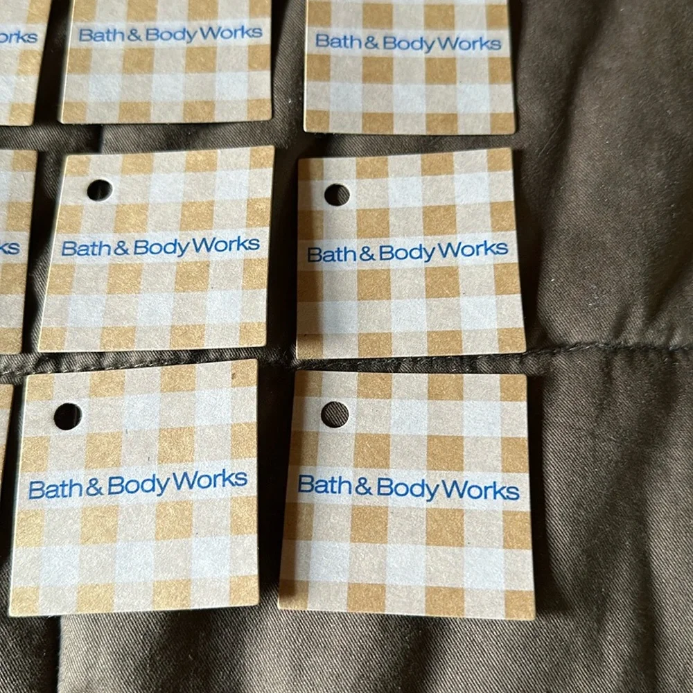 Bath & Body Works Small Cardboard Gingham Gift Tags